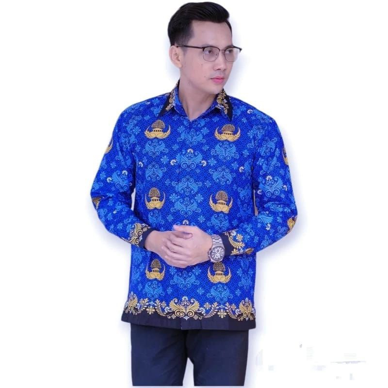 Batik Korpri Terbaru Kerah Hitam Lapis Furing / Batik Korpri Terbaru / Seragam Korpri PNS / Korpri T