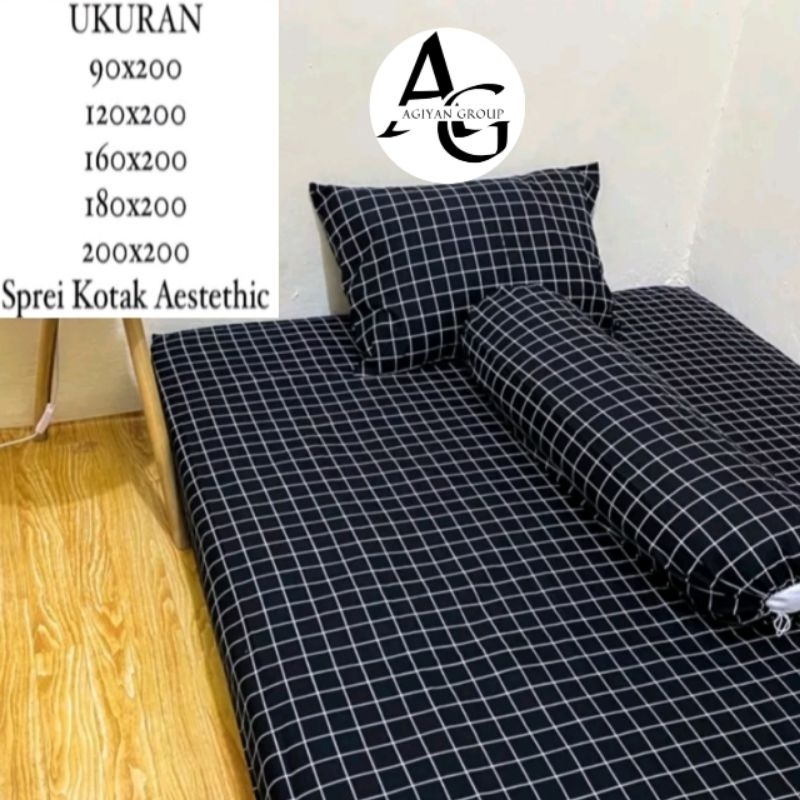 sprei kotak aesthetic | sprei motif kotak | sprei kotak sarung bantal guling kotak | sprei kotak hit