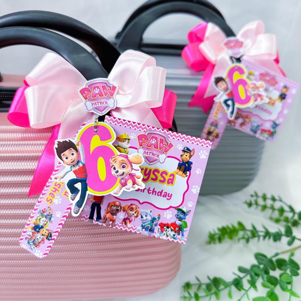 3 in 1 Paw Patrol Girl Pink Tag Card Birthday / Thanks Card Souvenir Parcel Hampers / Kartu Ucapan U