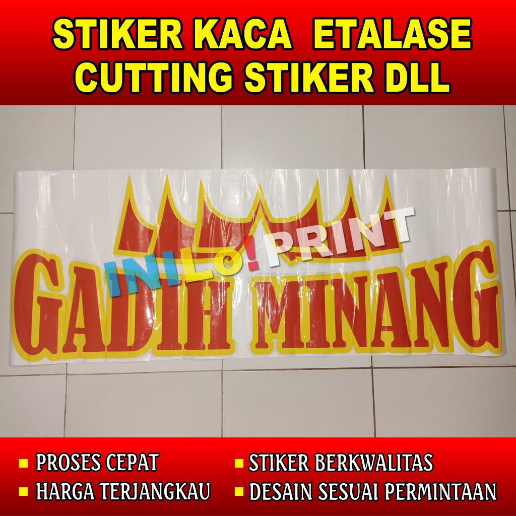 Stiker Cutting Kaca Etalase / Gerobak / Pintu Kaca dll