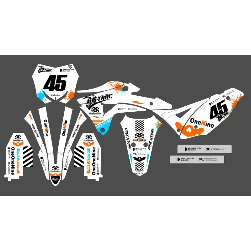 DECAL CUSTOME FULLBODY KAWASAKI KLX GORDONS PUTIH SUPERMOTO | DECAL PREMIUM