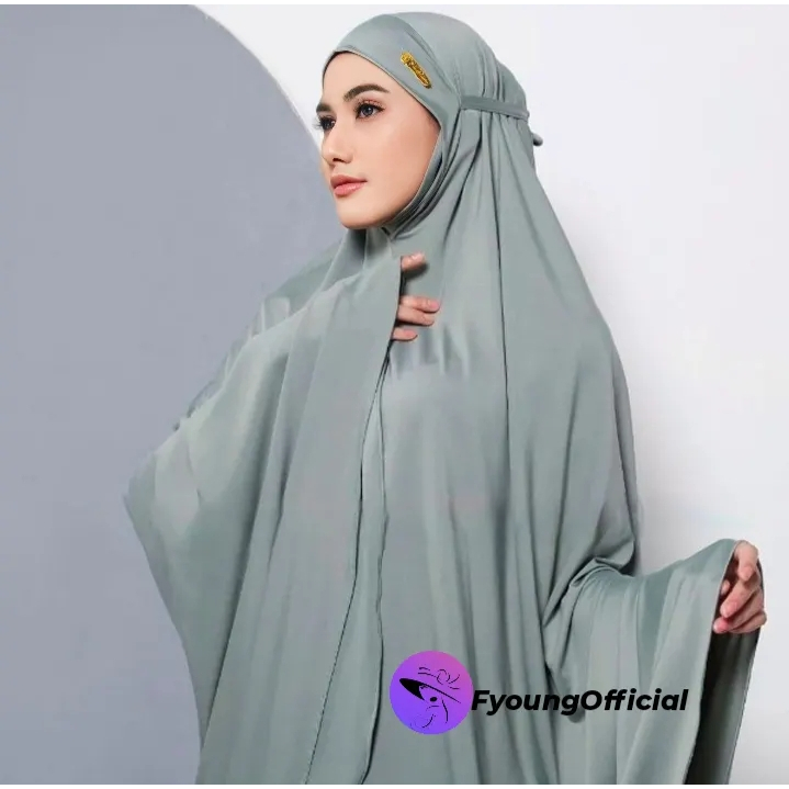 FyoungOfficial_Mukena Dewasa Jersey Premium Syar'i Malaysia Menutup Dagu Jumbo/Mukena Syar`i Nutup D
