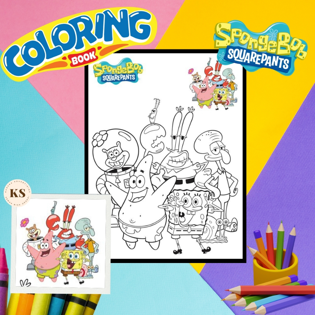 

Gambar Sketsa Drawing Sketch Mewarnai Anak Ukuran A5 Tema Spongebob Squarpants