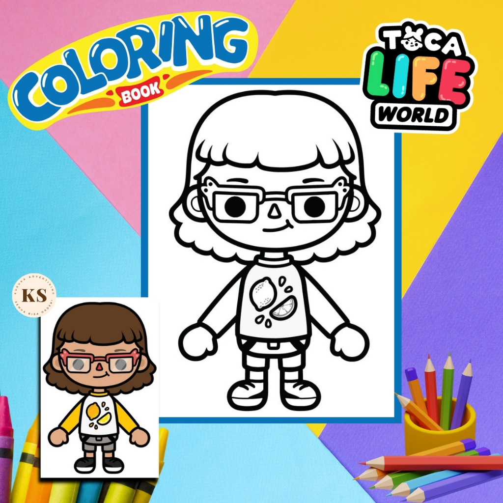 

TOCA BOCA LIFE Kertas Mewarnai Coloring Pages Sketsa Gambar Kertas HVS Ukuran A5