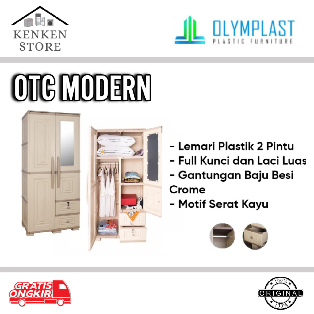 LEMARI PLASTIK OLYMPLAST 2 PINTU OTC MODERN