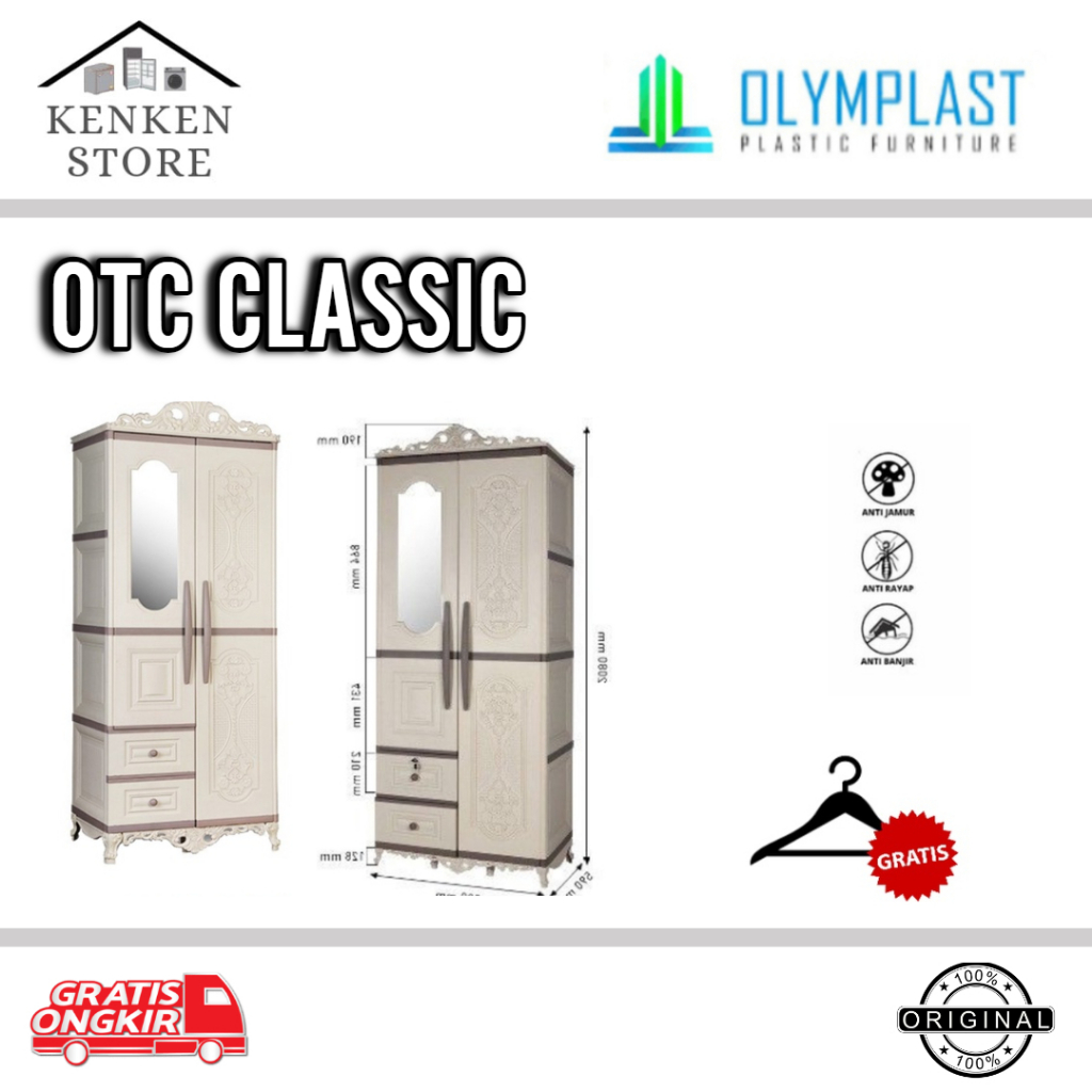 LEMARI PLASTIK OLYMPLAST 2 PINTU OTC CLASSIC