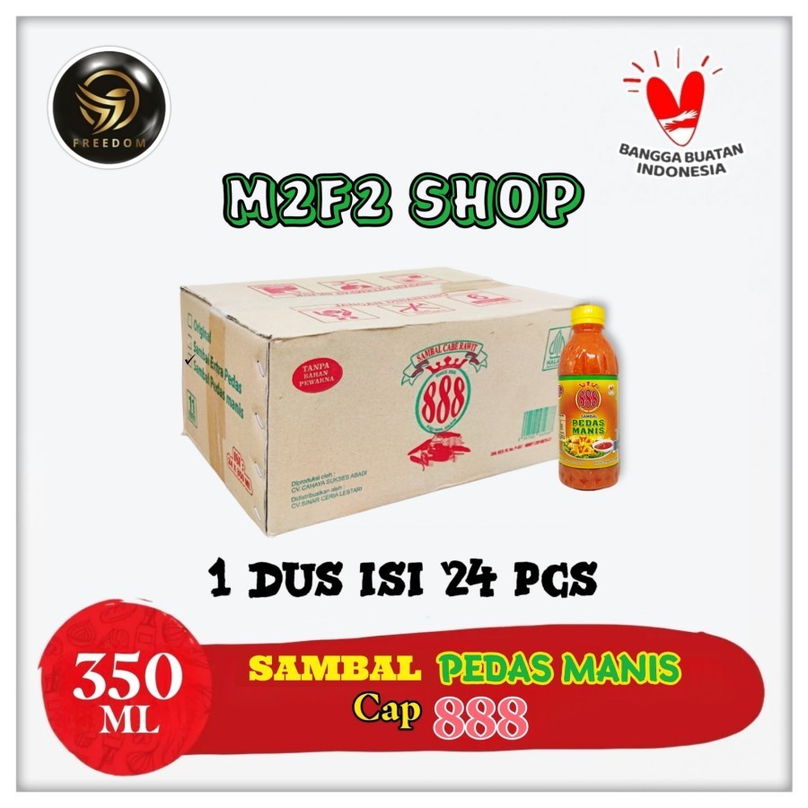

Sambal Cap 888 Pedas Manis Cabe Rawit Botol Pet - 350 ml (Kemasan Karton)