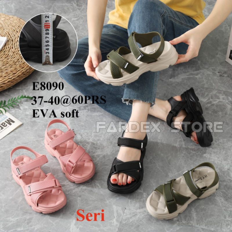 Sepatu Sandal Tali Silang Wanita 37-41 Bahan Karet Empuk Import Sandal Selop Perempuan Sandal Slide 