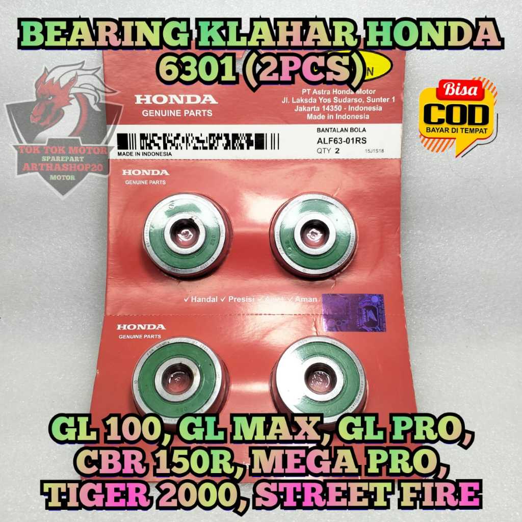 Bearing Roda Belakang Motor Honda Sepasang 6301 / 2pcs Astrea Prima , Astrea Grand , Astrea Legenda 