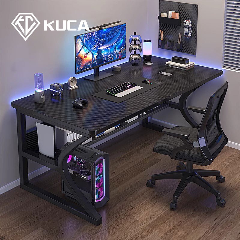 KUCA Fiber Karbon Meja Gaming Meja Komputer  Minimalis Modern Meja Laptop Meja Belajar Hitam Meja ka