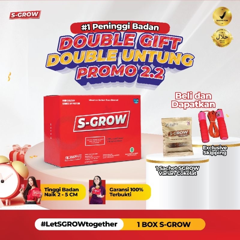 SGROW Suplemen Susu peninggi Badan 1 box Terbaik Asli Original