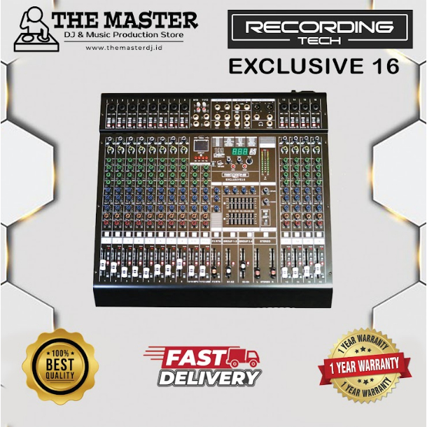 Recording Tech EXCLUSIVE 16 EXCLUSIVE16 16 Channel USB Audio Mixer