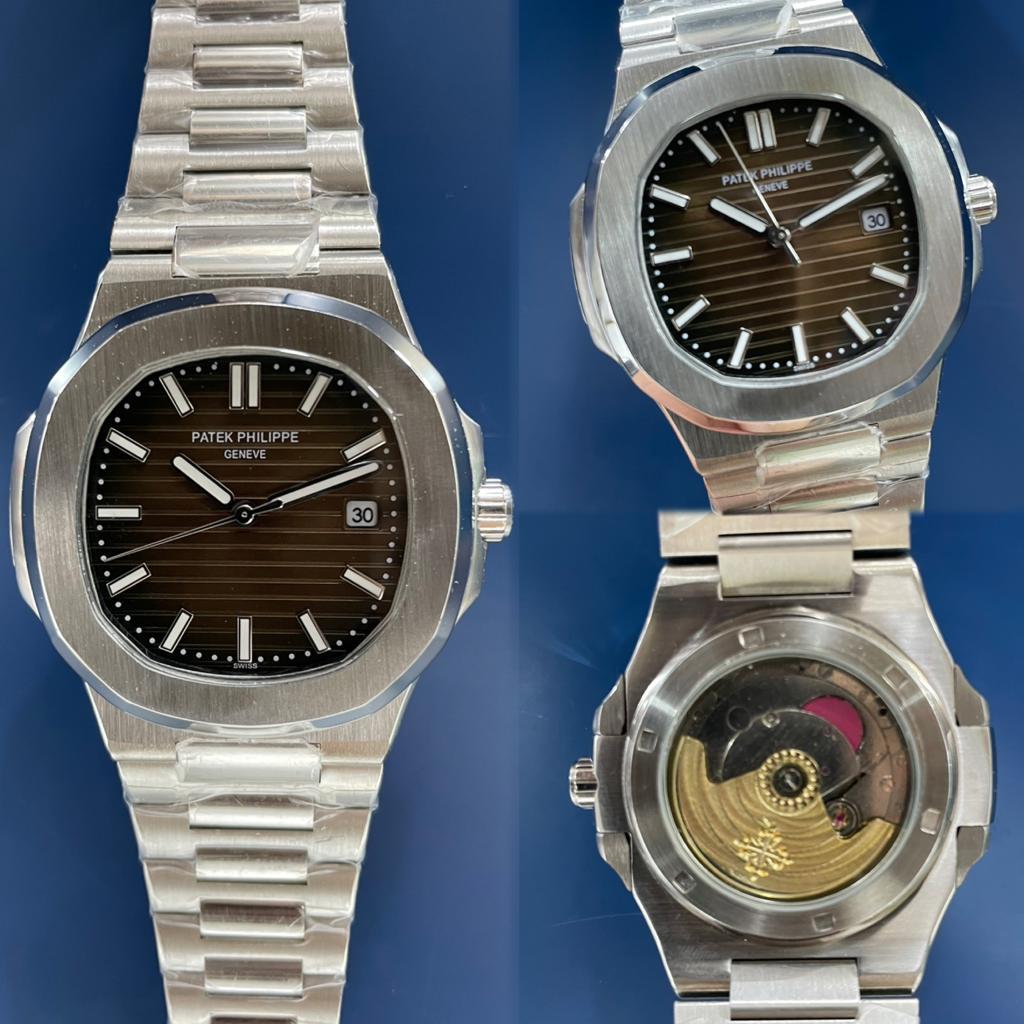 Jam Tangan Pria Patek Philippe Japan Automatic Silver Dial 42mm Tanggal Aktif