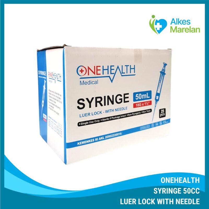 ONEHEALTH- Spuit Syringe 50ml With needle Onehealth/Spuit Dengan Jarum