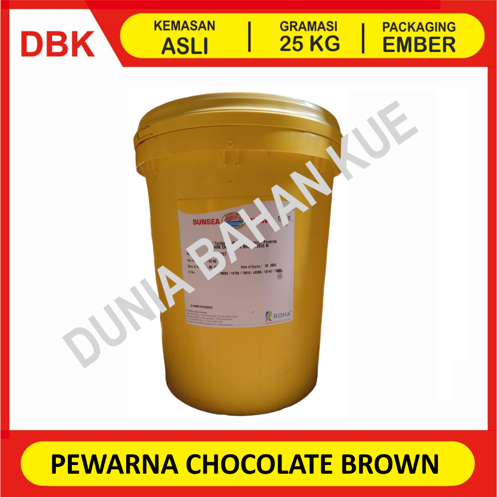 

PEWARNA CHOCOLATE BROWN COKELAT - 1 PAIL 25 KG / PEWARNA MAKANAN FOOD GRADE