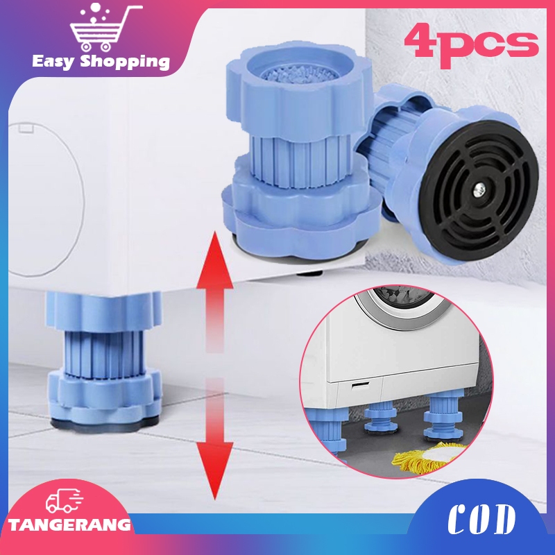 4pcs Alas Mesin Cuci Anti Getar Alas Kaki Mesin Cuci Adjustable Alas Kaki Kulkas Alas Pelindung Kaki