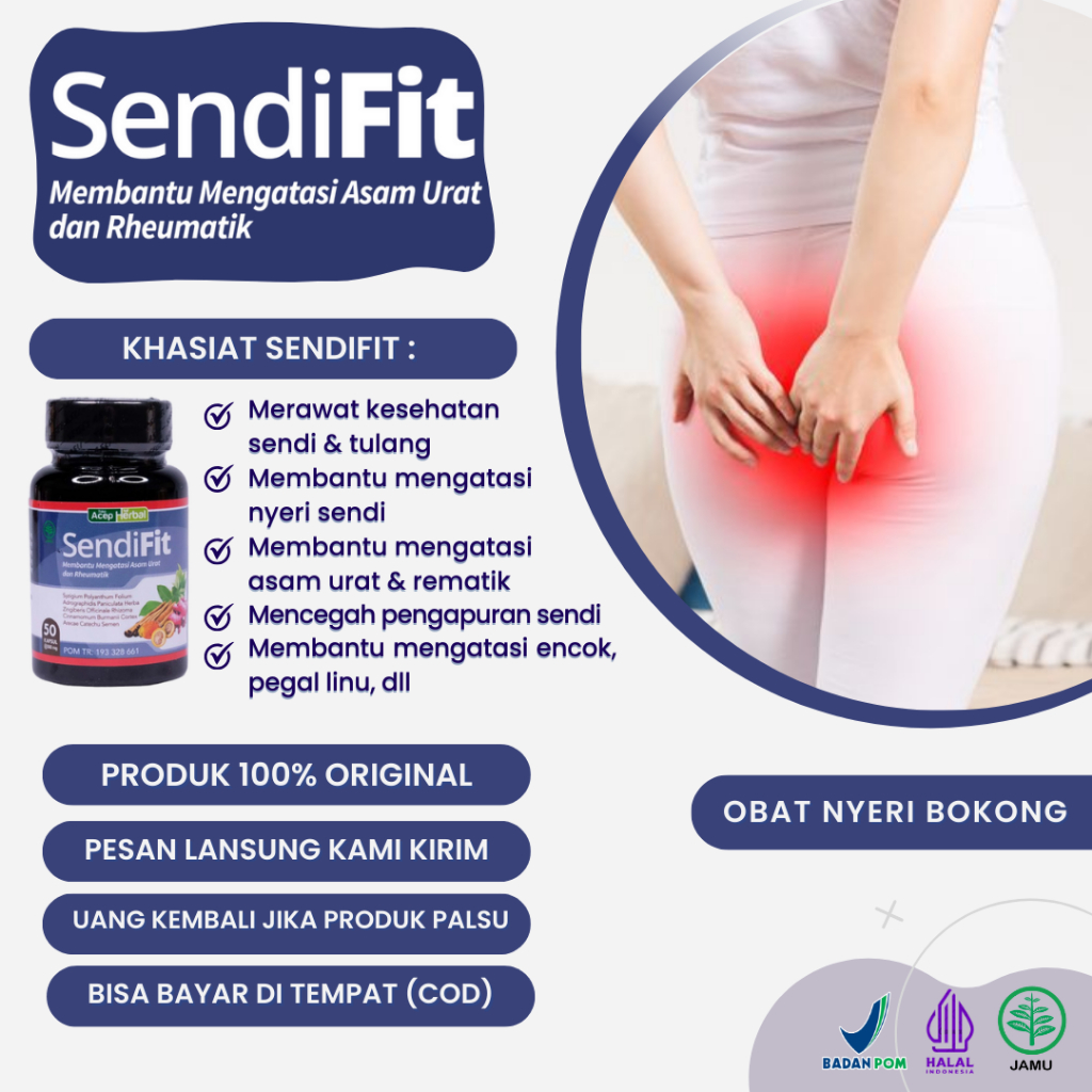 SendiFit Kapsul 100% Original - Obat Nyeri Bokong, Sakit Bokong Tetepokan, Nyeri Saraf Panggul, Saki