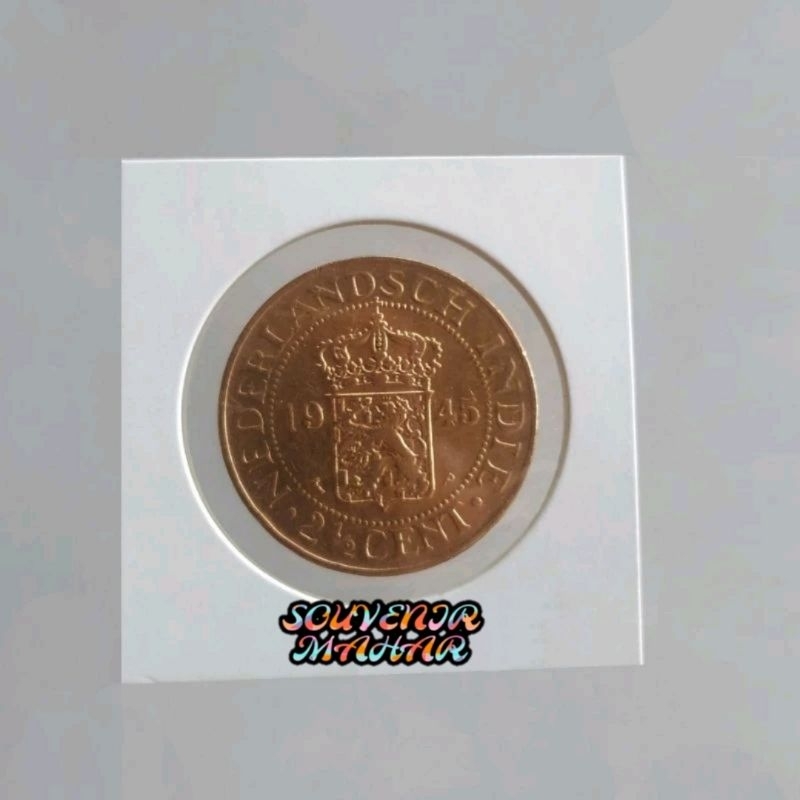 (KINCLONG) Uang kuno benggol 2 setengah cent tahun 1945 uang jadul uang kuno belanda uang kerokan