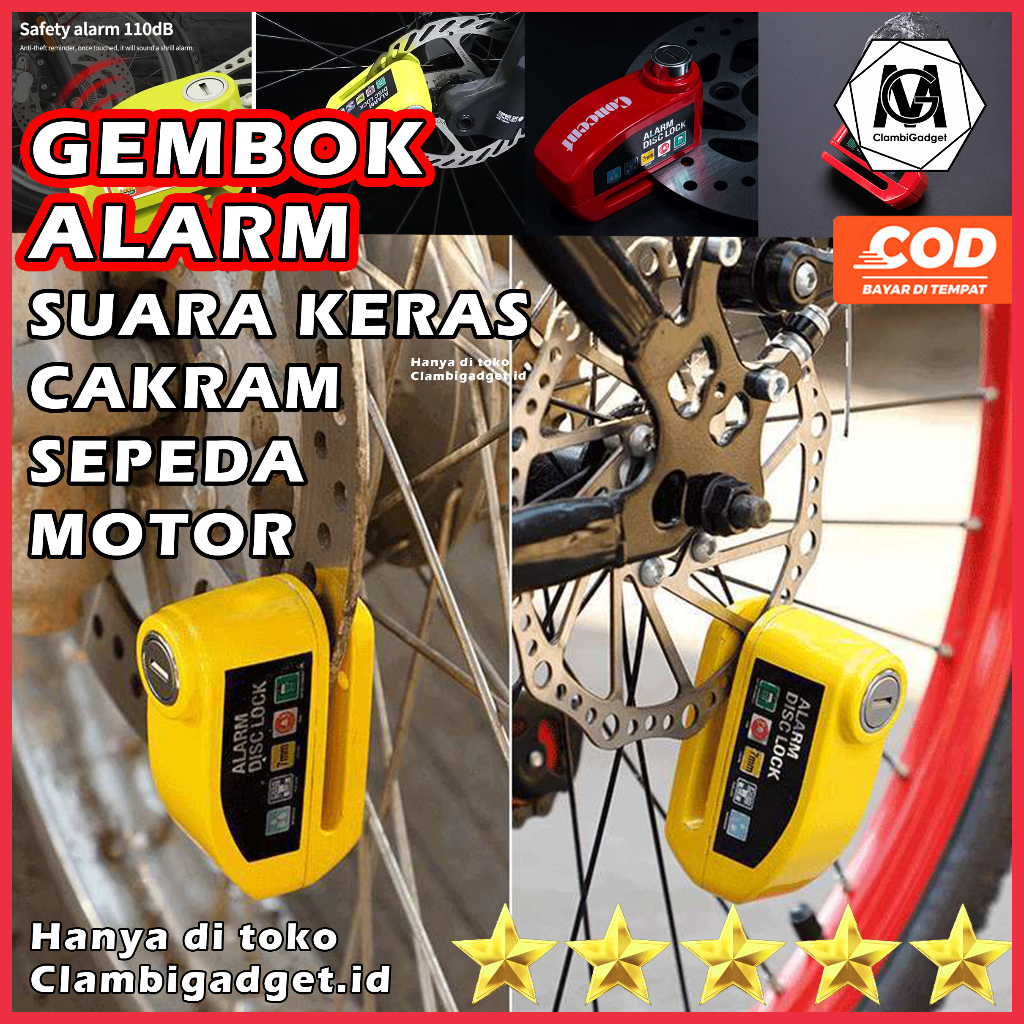 Gembok Cakram Sepeda Motor Alarm Gembok Motor Cakram Alarm Disc Lock Gembok Cakram Alarm Gembok Moto