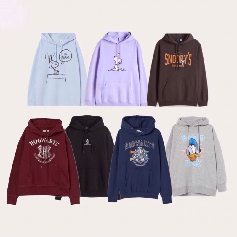 HM NEW FULL TAG SNOOPY I’M AWAKE LOVE SNOPPY DOG SNOOPY’S HOGWARTS MAROON DONALD BEBEK DUCK BLACK TR