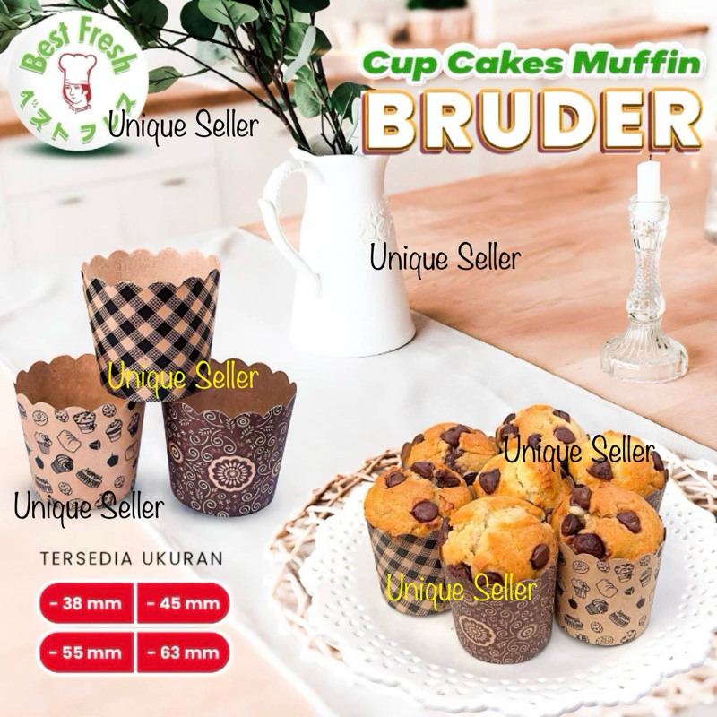 [Isi50] Bruder Muffin Cup 38 45 55 mm Laminasi Best Fresh / Cupcake Case 3.8 4.5 5.5 cm Bestfresh / 