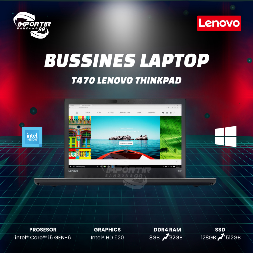 Laptop Lenovo Thinkpad T470 Core i5 GEN 6 RAM 8GB Like New Bergaransi