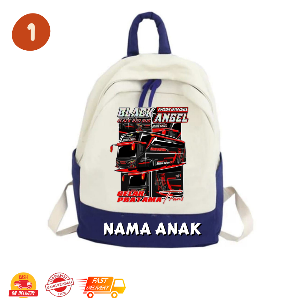 MamacaBagz / Bis Bus Basuri - Tas Ngaji Anak - Tas Anak Muslim - Tas Ransel Custom Anak - Tas Ransel