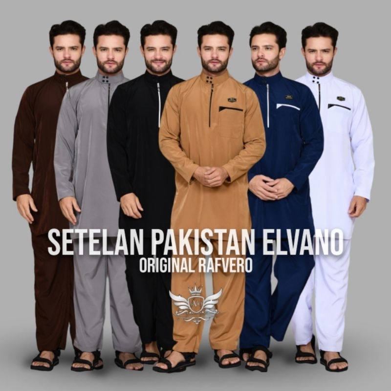 Baju muslim dewasa ELVANO Original Rafvero  - set baju celana muslim - Setelan Pria polos termurah