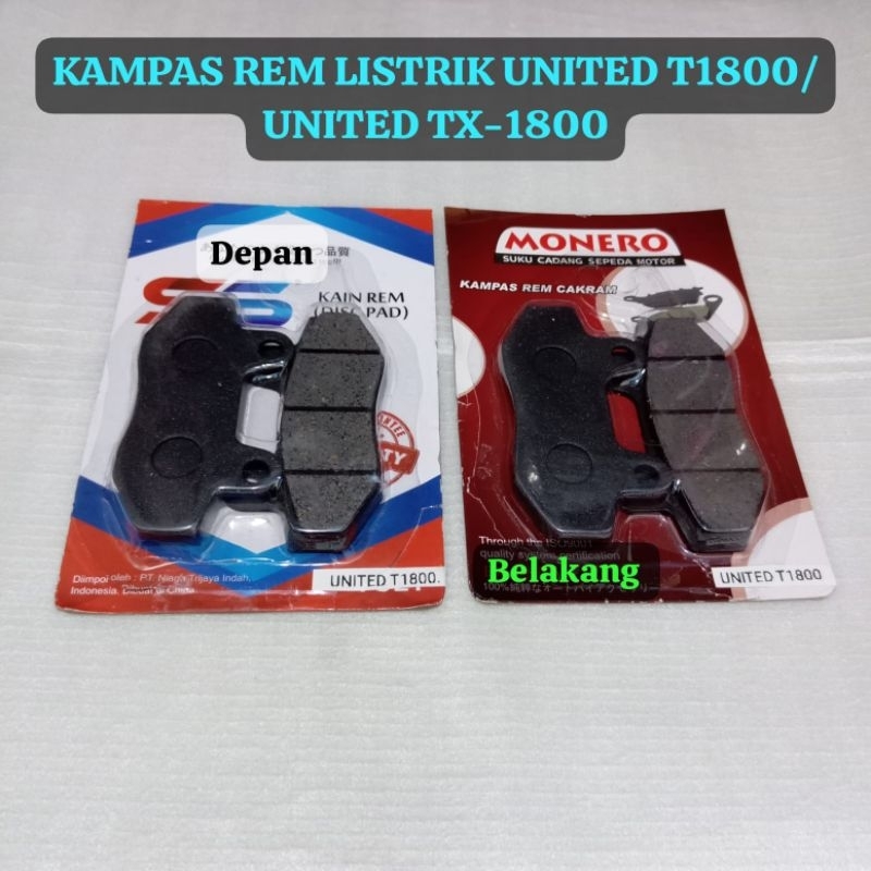KAMPAS REM MOTOR LISTRIK UNITED T1800 / UNITED TX-1800 ( SEPAKET )