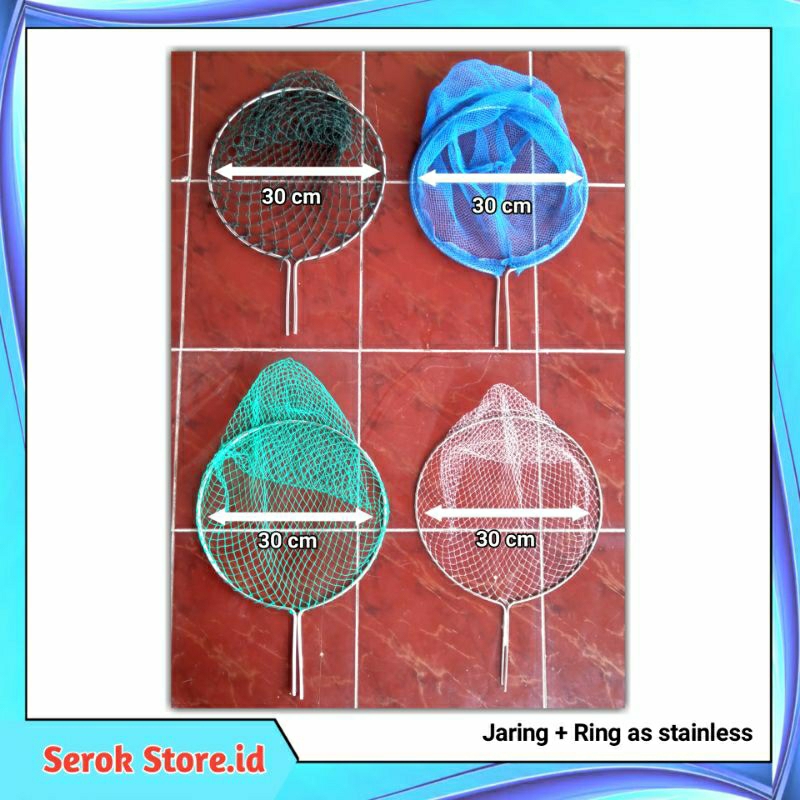 jaring serokan stainless / diameter ring 30 cm /serokan ikan super kuat serokan udang dan ikan besar