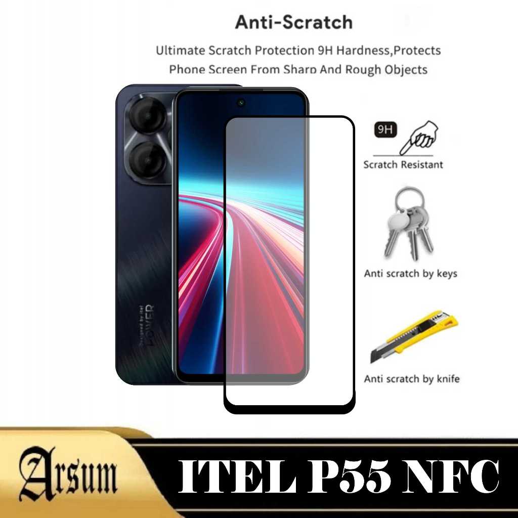 Tempered Glass Layar ITEL P55 NFC / ITEL P65 pelindung Layar Depan Smartphone