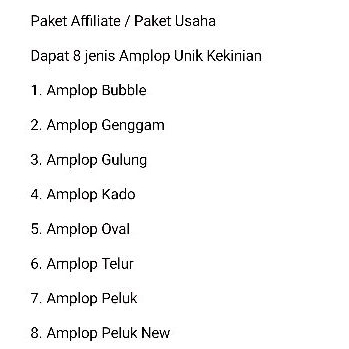 

Paket Affiliate | Paket Usaha Amplop Lebaran 2024 | Paket Sample Amplop Lebaran 2024