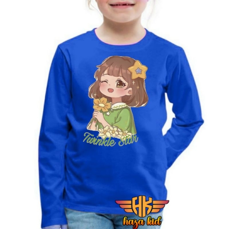 Kaos anak lengan panjang Free Nama Atasan anak karakter Twinkle Star