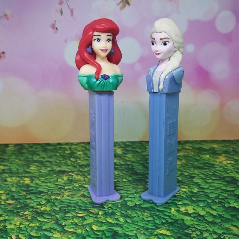 Ariel The Mermaid, Elsa Frozen set 2 pcs PEZ Candy Dispenser Tempat Permen Figure  mcd happy meal