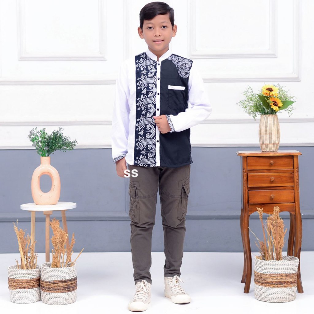 Atasan Muslim Anak Laki Laki Baju Muslim Anak Laki Laki Baju Koko Anak batik Usia kelas( 3 ) Sampai 