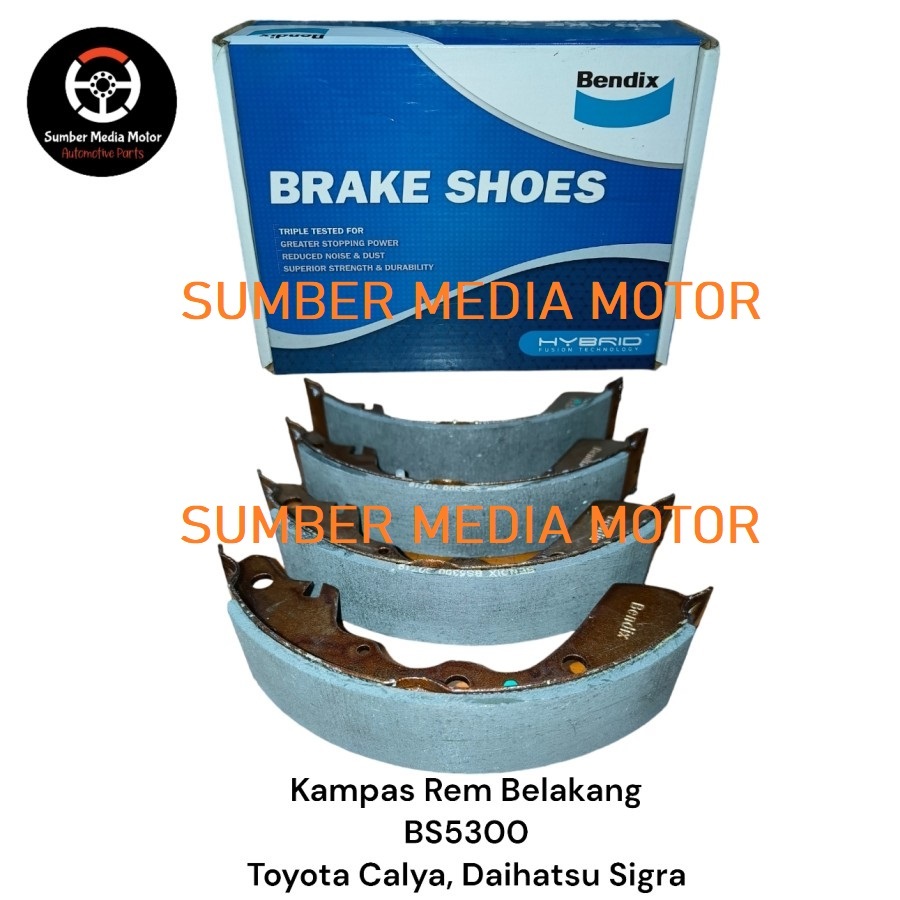 Bendix Kampas Rem Belakang Brake Shoe BS5300 Toyota Calya 1000cc tahun 2016 up, Toyota Calya 1200cc 