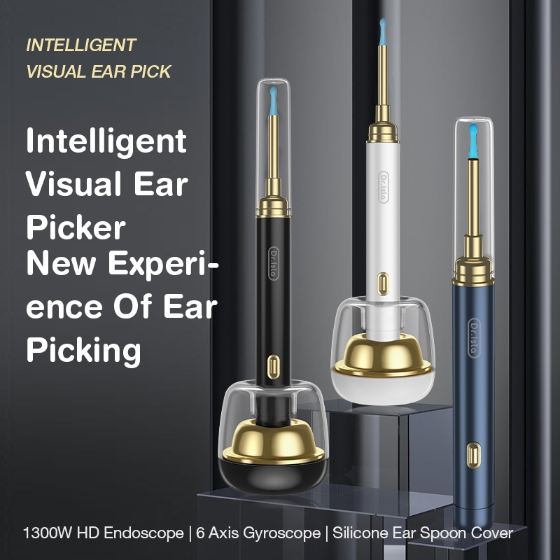 Dr.isla Pembersih Telinga Korek Kuping Kamera 1300W Piksel Dilengkapi dengan fungsi desinfeksi UV Ba