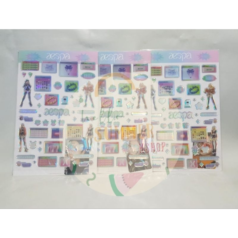 Aespa Black Mamba MD Hologram Epoxy Sticker Photocard PC