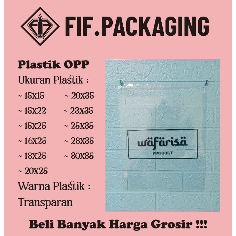 Sablon plastik opp kemasan baju hijab jaket ketebalan 0,3mm isi 100pcs