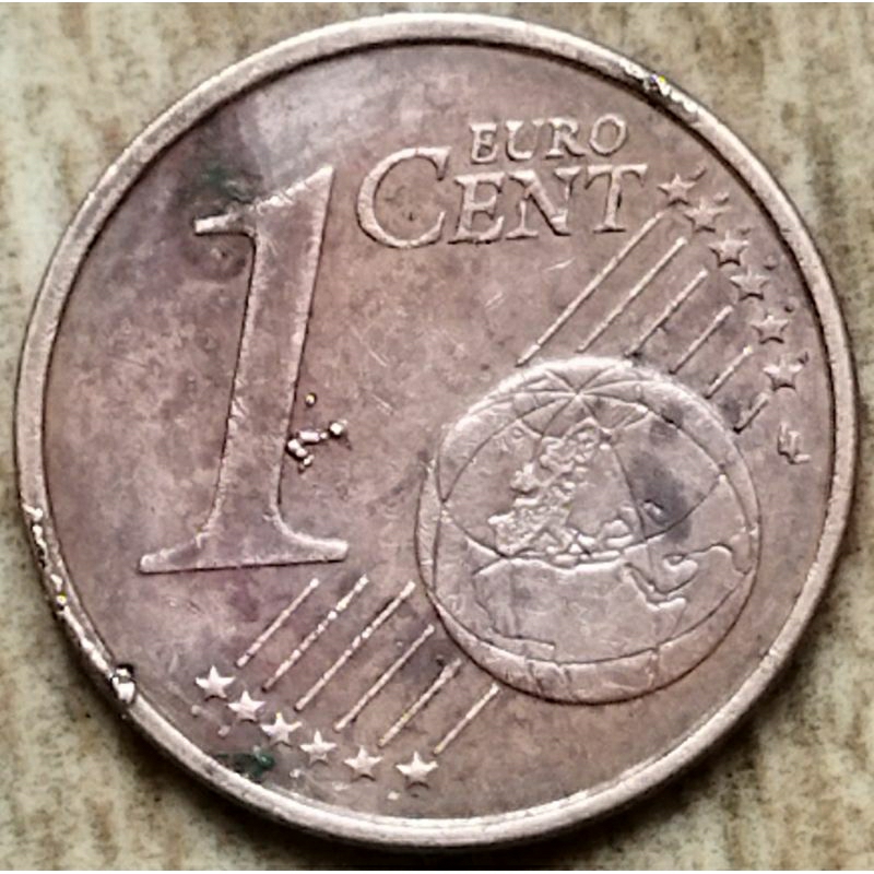 1 euro cent 1999 France coin error
