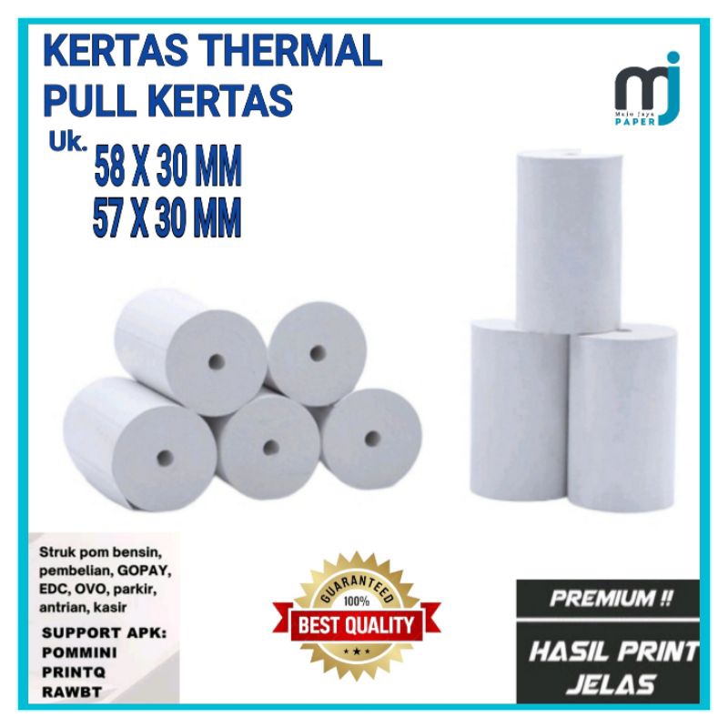 

Kertas Struk Thermal Paper Roll Peket 10 Roll /1 Pack EDC / kertas kasir