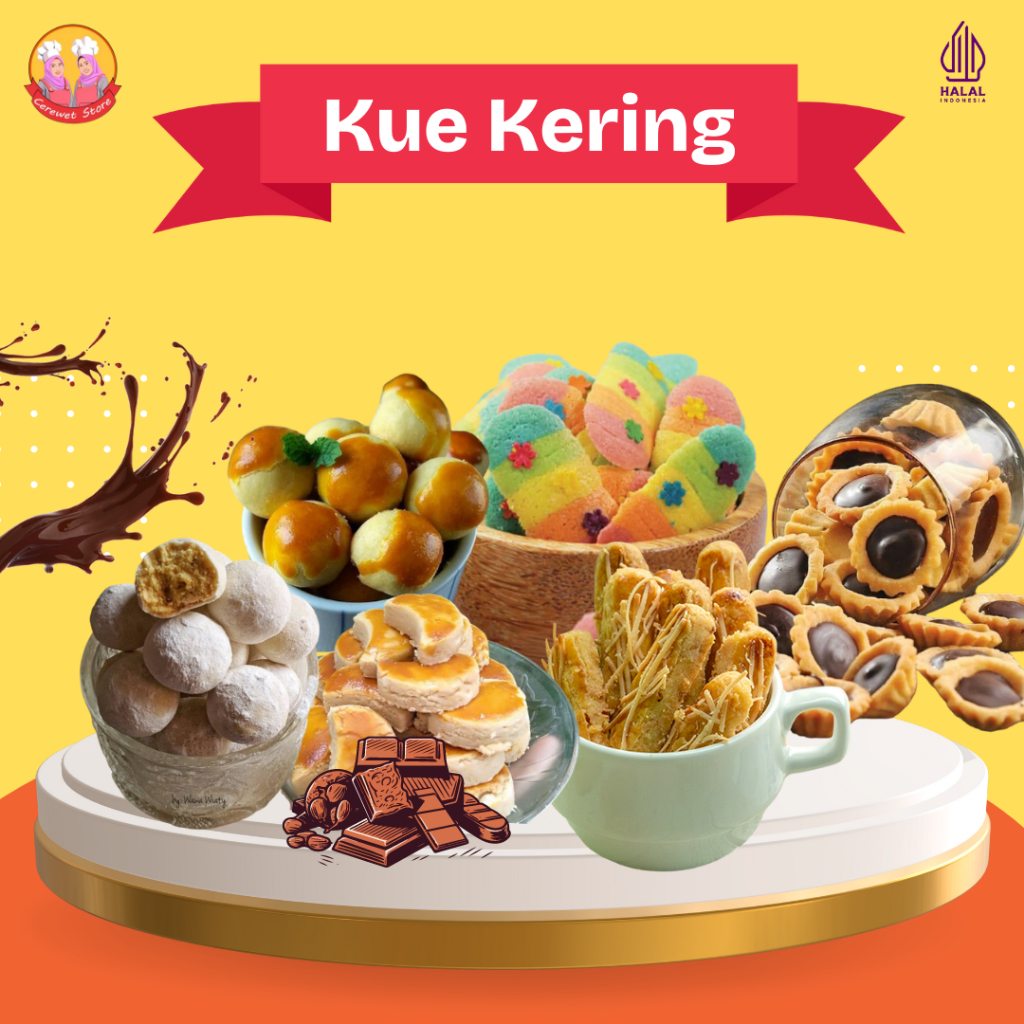 

Cookies Kue Kering Lebaran Premium Nastar Nanas Wisman/Putri Salju/Katengel/Sagu Keju/Semprit Jaduul