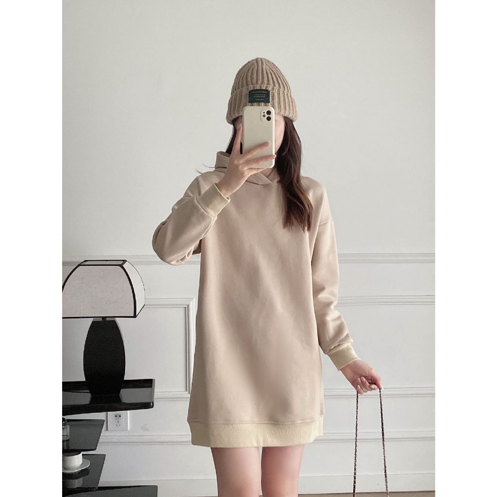 Hoodie Wanita Polos Pajang Long Korean Hoodie Sweater