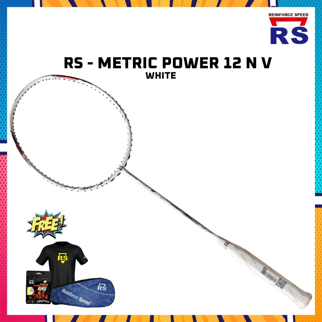 Raket Badminton Reinforce Speed RS Metric Power 12 N V White