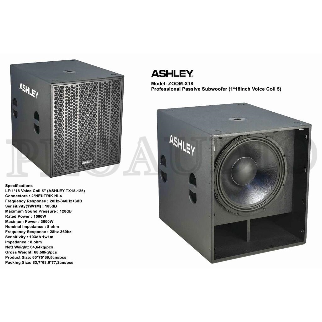 Subwoofer Pasif Ashley 18 inch Zoom X18 / Zoom X 18 Original Ashley