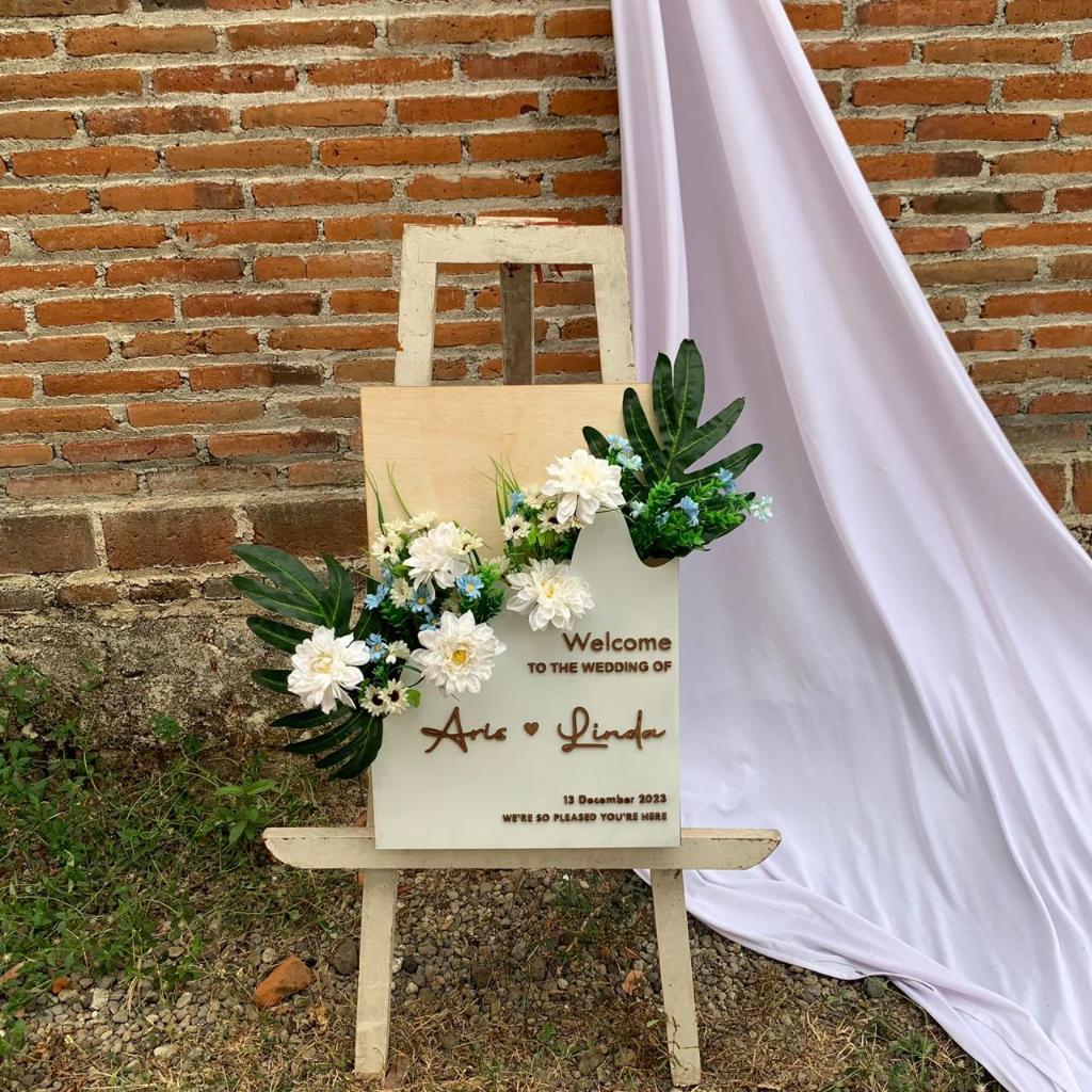 Termurah Papan Bunga Akrilik Wellcome Sign Wedding Sign Akrilik wedding sign / welcome sign / akrili