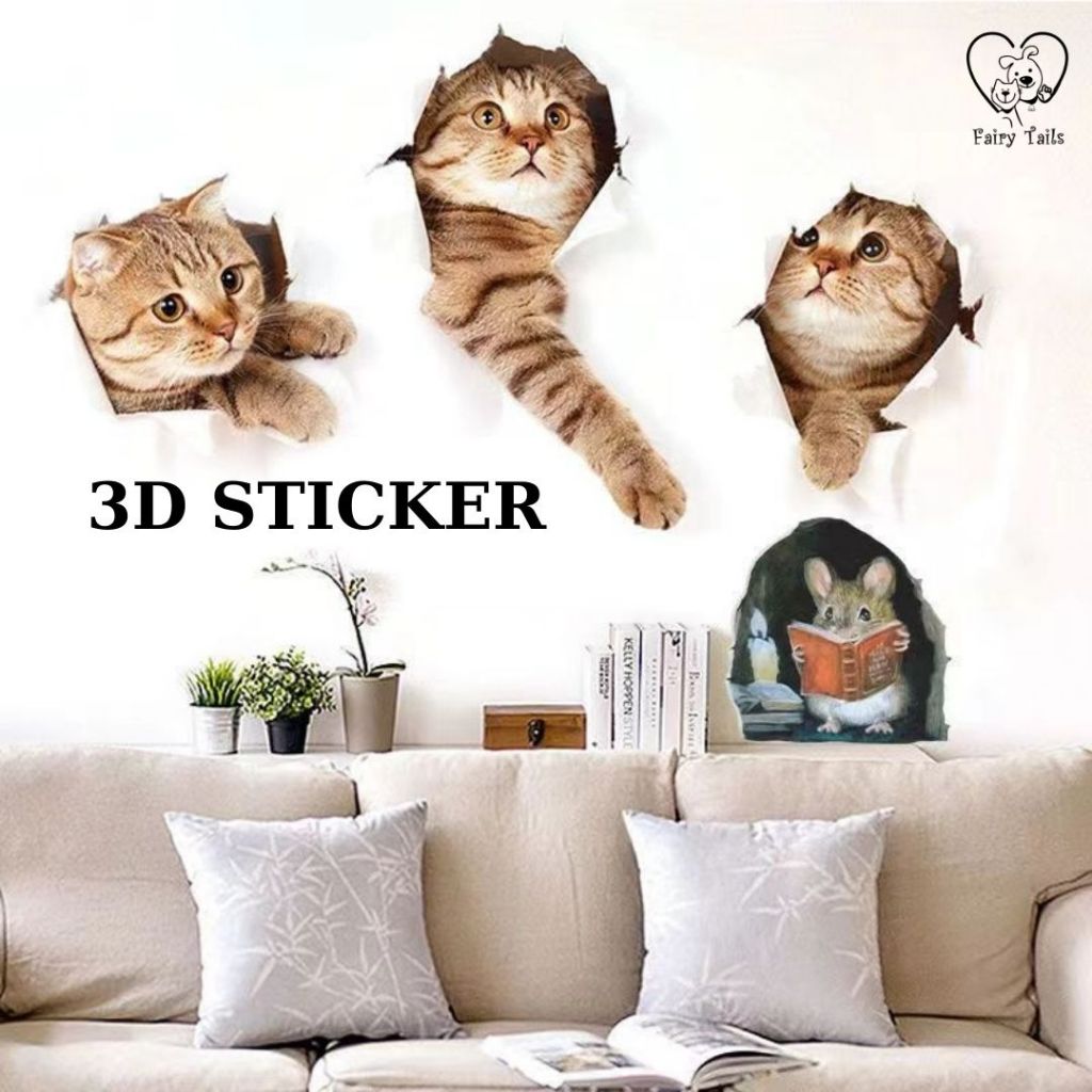 Sticker 3D Hiasan Dinding Tembok Kloset Toilet Kulkas Rak Lemari Laptop Motor Mobil Dekorasi Aksesor
