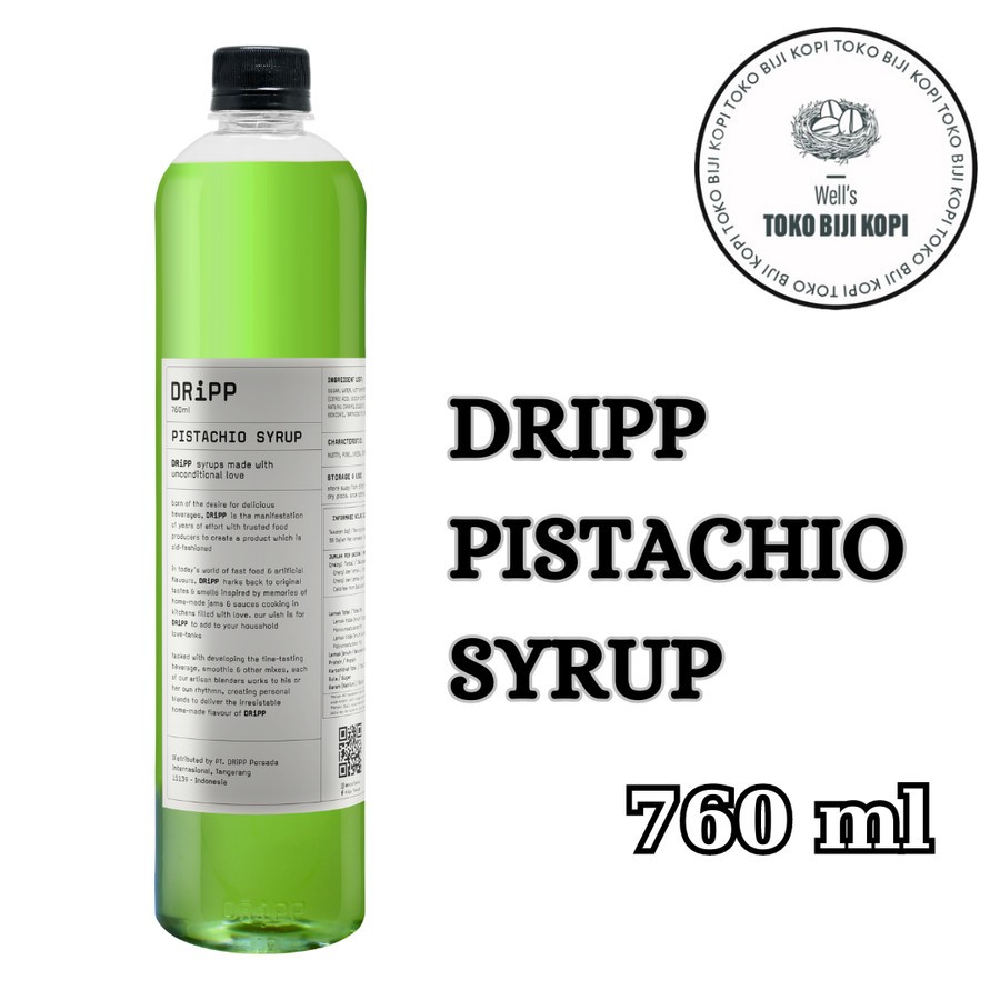 

DRIPP SYRUP PISTACHIO FLAVOUR - 760 ML / SIRUP DRIPP PISTACHIO