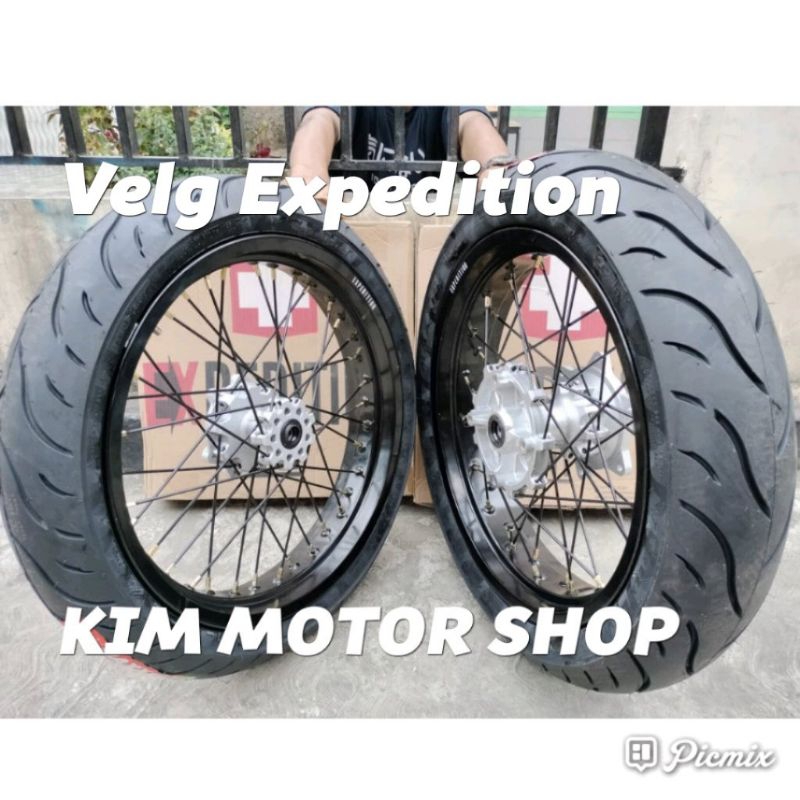 velg Honda crf150L SuperMoto Crf150. velg expedition 300-350-17 tromol ORI ban maxxis