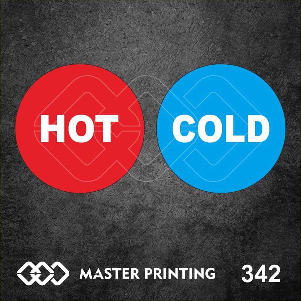 

342 - Stiker HOT dan COLD, Sticker Vinyl, Cutting, Premium, Tahan Air, Termurah, dan Bisa Custom